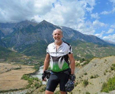 Michael Litchfield Cycling on the  tour with redspokes